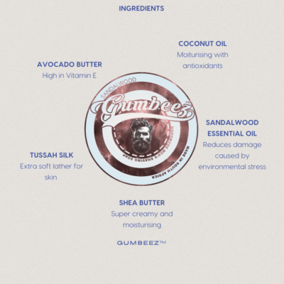Gumbeez Natural Luxury Men's Shaving Soap - Sandalwood